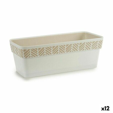 Selvvandende planter Stefanplast Orfeo Hvid Plastik 18,5 x 17 x 49,3 cm (12 enheder)