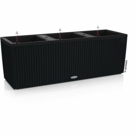 Selvvandende pot Lechuza Sort 100 x 32,5 x 34,5 cm Rektangulær