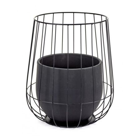 Serax Serax blomsterkrukke i kurv 37x46 cm Black