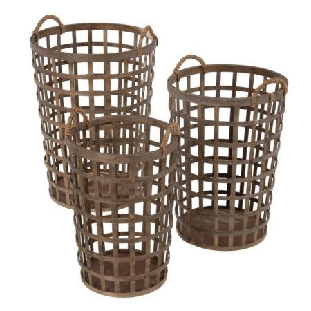 Set med kurve 41 x 41 x 56 cm Natur Bambus (3 Dele)