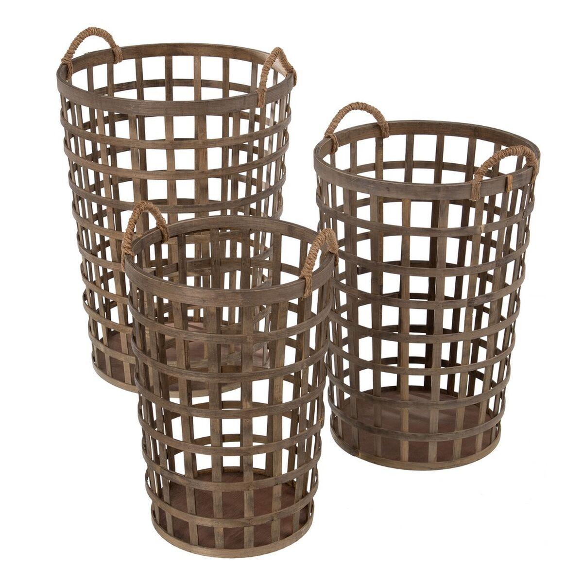 Set med kurve 41 x 41 x 56 cm Natur Bambus (3 Dele) Set med kurve 41 x 41 x 56 cm Natur Bambus (3 Dele)