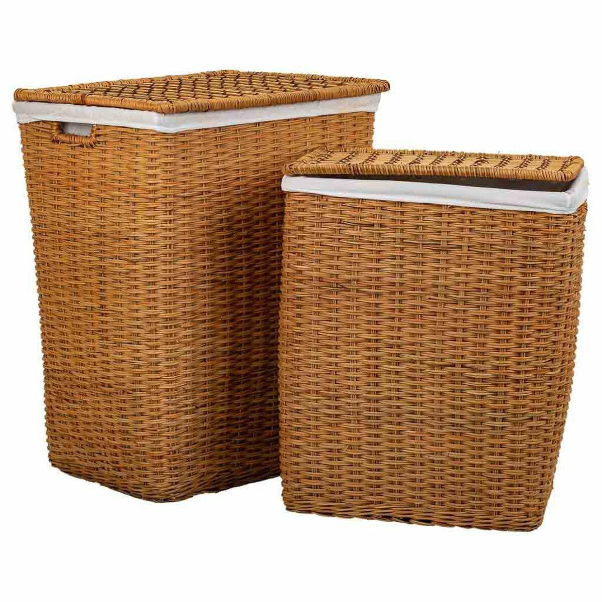 Set med kurve Alexandra House Living Brun Polyester Rattan 2 Dele Set med kurve Alexandra House Living Brun Polyester Rattan 2 Dele