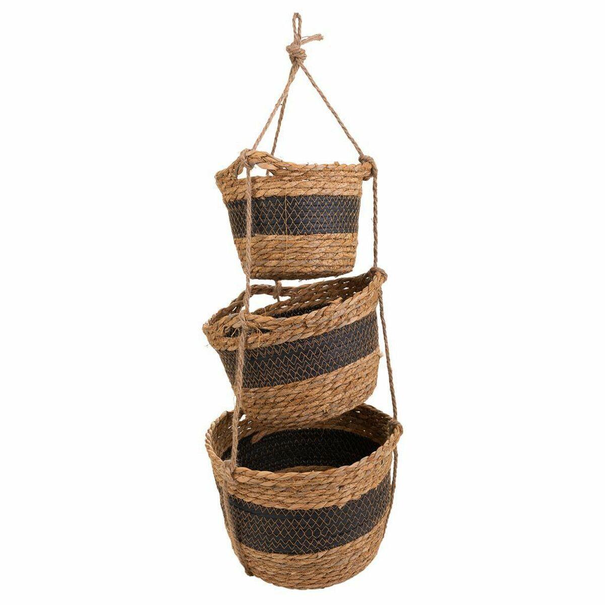 Set med kurve Alexandra House Living Sort Naturlig fiber 26 x 19 x 26 cm 22 x 16,5 x 22 cm 18 x 14,5 x 18 cm Ledning til ophæng Set med kurve Alexandra House Living Sort Naturlig fiber 26 x 19 x 26 cm 22 x 16,5 x 22 cm 18 x 14,5 x 18 cm Ledning til ophæng