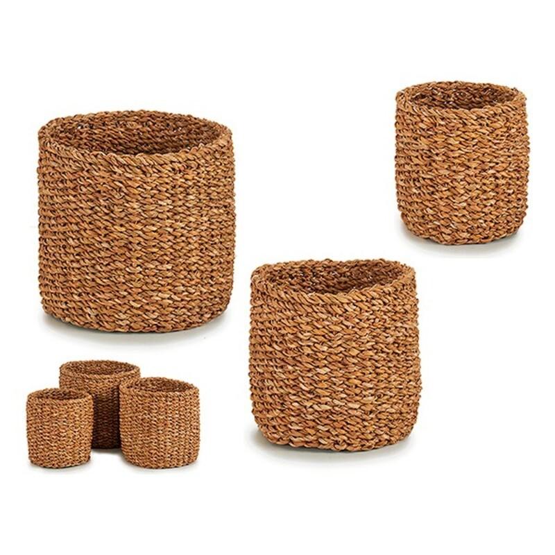 Set med kurve Brun 3 L 5 L 8 L Tang (23 x 20 x 23 cm) (3 stk) Set med kurve Brun 3 L 5 L 8 L Tang (23 x 20 x 23 cm) (3 stk)
