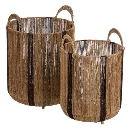 Set med kurve Brun Natur Jute 35 x 35 x 48 cm (2 Dele)
