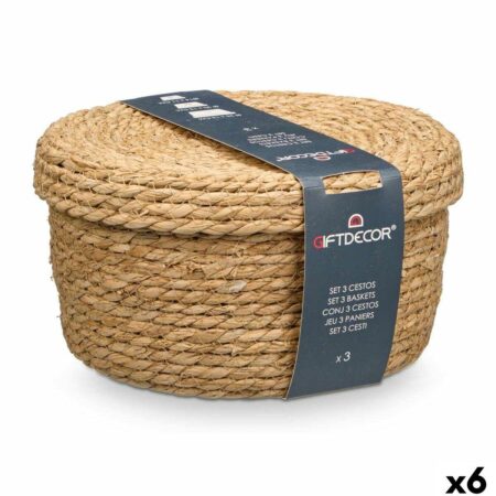 Set med kurve GiftDecor SY101703 Natur Naturlig fiber (6 enheder)