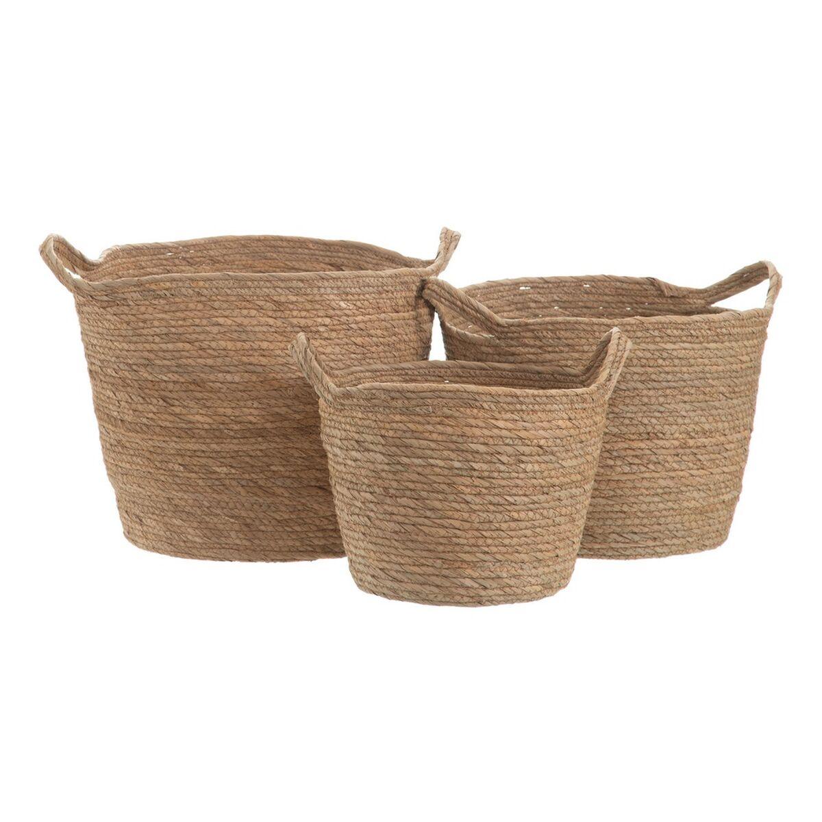 Set med kurve Natur Siv 33 x 33 x 38 cm (3 Dele) Set med kurve Natur Siv 33 x 33 x 38 cm (3 Dele)