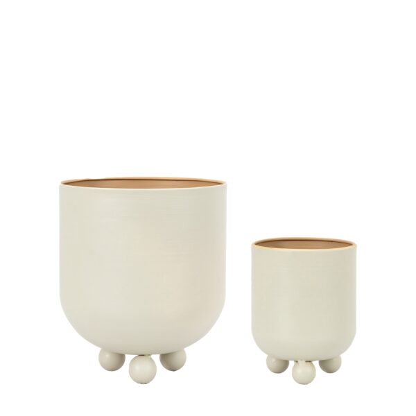 Set of 2 Buckley Metal Plant Pots Grey