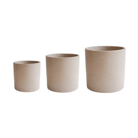 Set of 3 Valetta Terrazzo Plant Pots Caramel