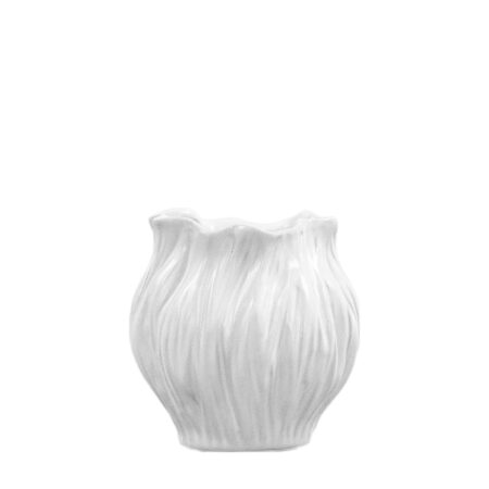 Shaldon Abstract Clay Vase White