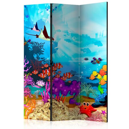 Skærmvæg - Colourful Fish - 135 x 172 cm - Dobbeltsidet