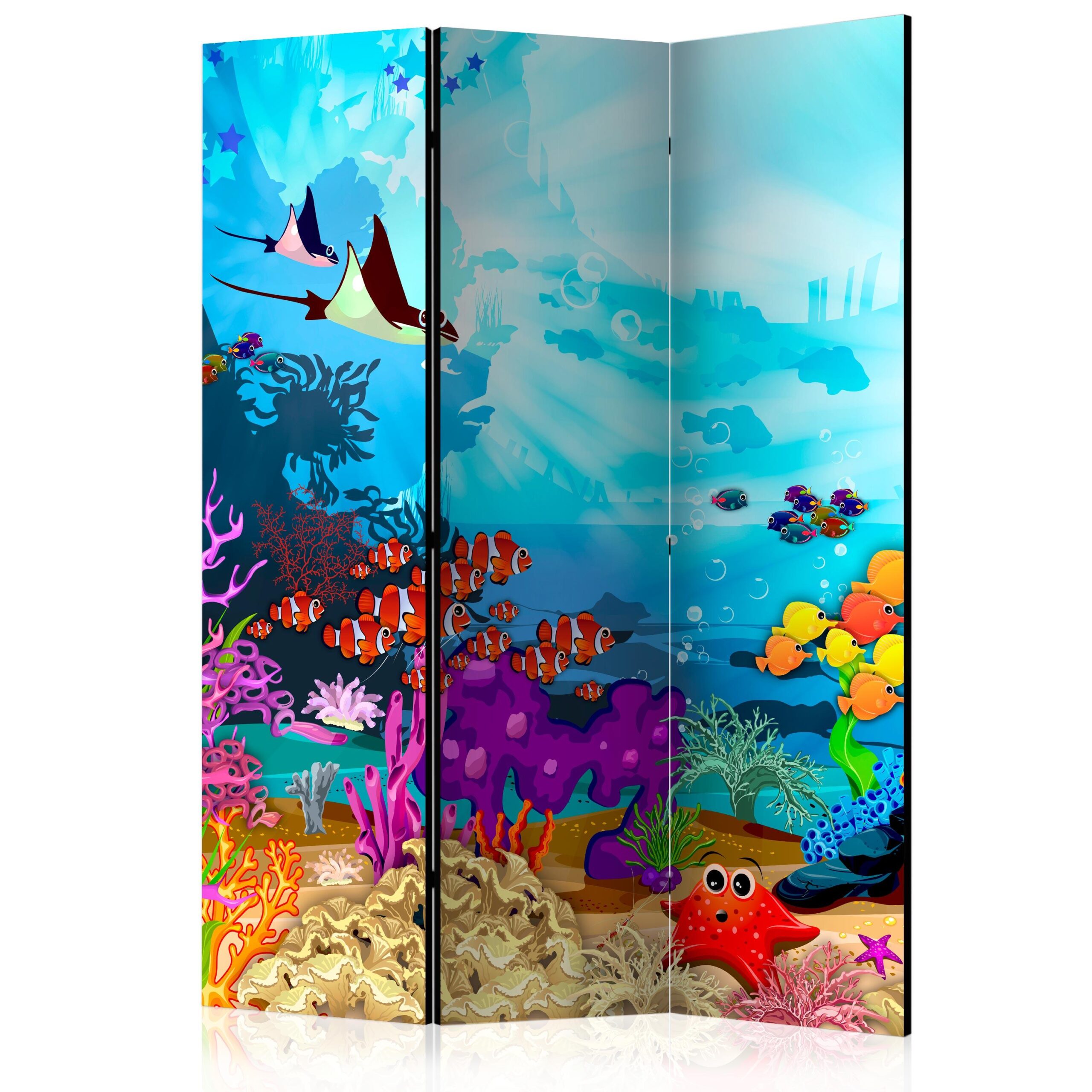 Skærmvæg - Colourful Fish - 135 x 172 cm - Dobbeltsidet Skærmvæg - Colourful Fish - 135 x 172 cm - Dobbeltsidet