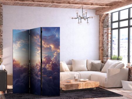 Skærmvæg med himmel og skyer 135 x 172 cm - Solen i skjul - 135 x 172 cm - Enkeltsiddet