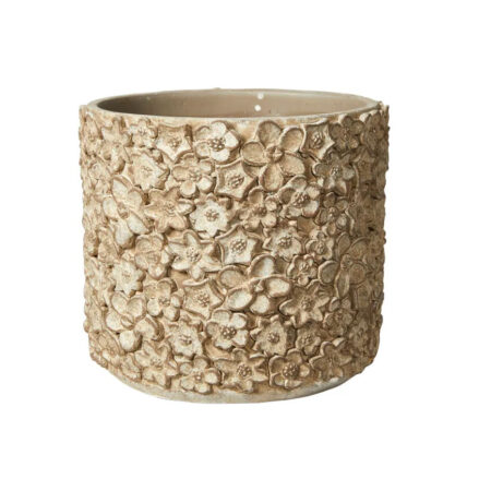 Skjuler blomst natur/grå cement 18x16cm 252212