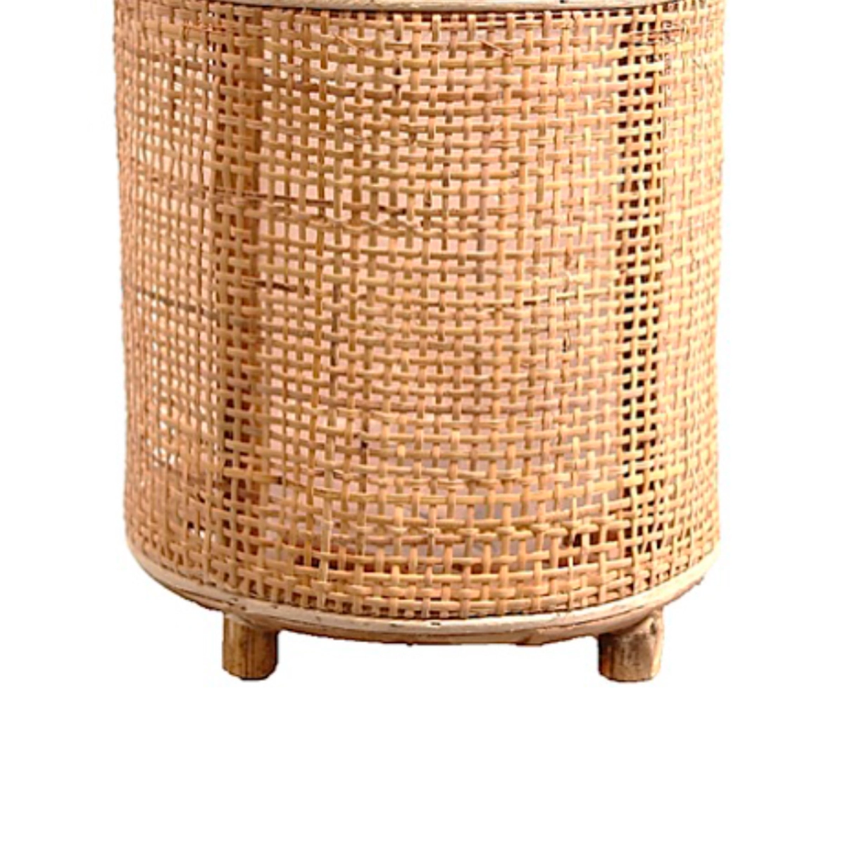 Skjuler i rattan på ben Ø22xH24 cm med indvendig plast Skjuler i rattan på ben Ø22xH24 cm med indvendig plast