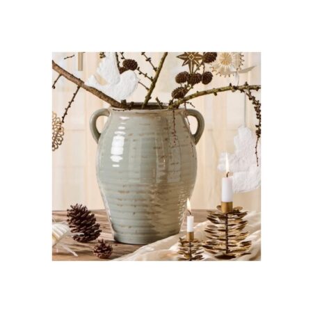 Skjuler / krukker "Margot" m/ riller og hanke grå - Ib Laursen H: 30