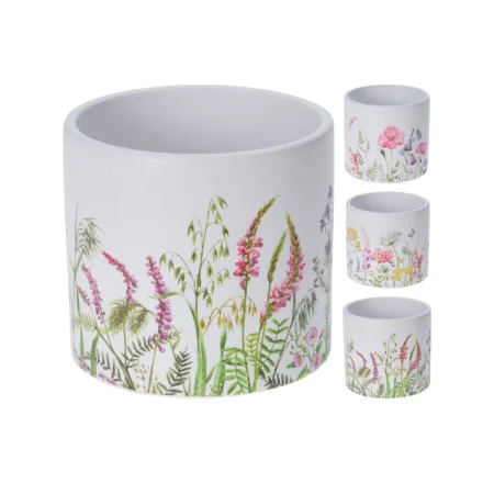 Skjuler m/blomster Ø12xH10 cm