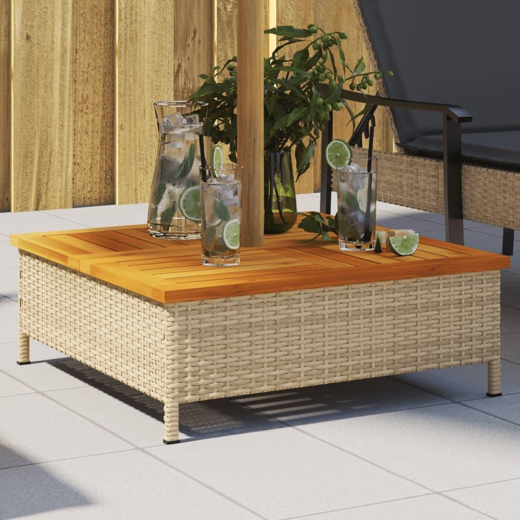 Skjuler til parasolfod 70x70x25 cm polyrattan + akacietræ beige Skjuler til parasolfod 70x70x25 cm polyrattan + akacietræ beige