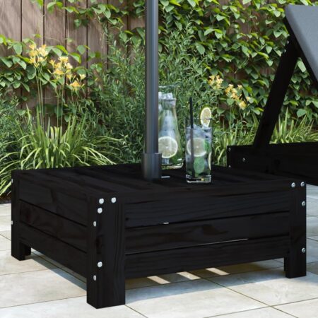 Skjuler til parasolfod massivt fyrretræ sort