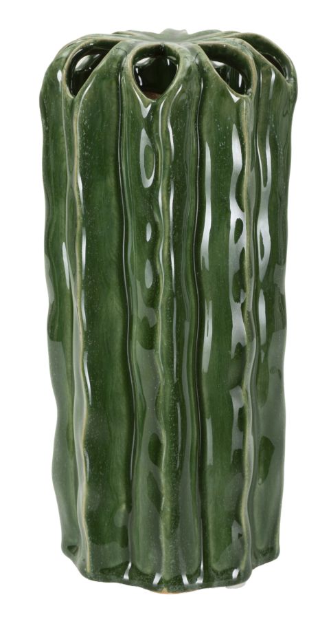 Smuk keramisk vase i grøn farve - 11x5x23 cm Smuk keramisk vase i grøn farve - 11x5x23 cm