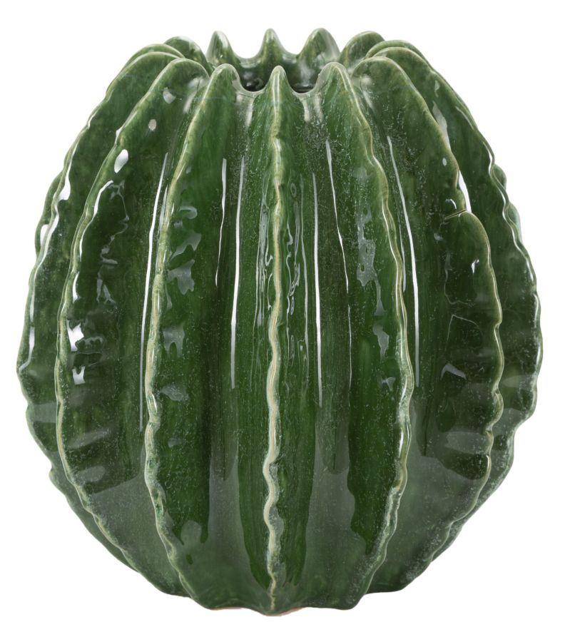 Smuk keramisk vase i grøn farve - 23x5x24 cm Smuk keramisk vase i grøn farve - 23x5x24 cm