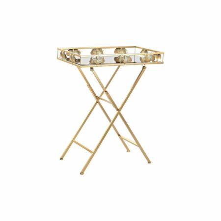 Sofabord Krystal Gylden Metal Tropisk Blad af en plante (56 x 36 x 71 cm)