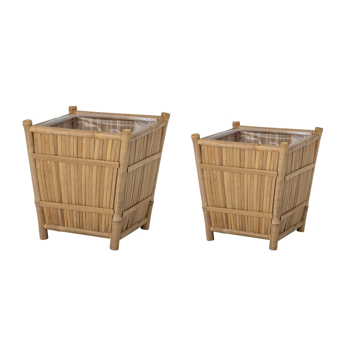 Sole Set of 2 Outdoor Bamboo Flowerpots - Natural Sole Set of 2 Outdoor Bamboo Flowerpots - Natural
