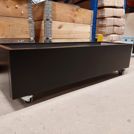 Sort plantekasse - 120 x 40 x 25 cm-Fødder-Uden flamingo-Uden kapilær