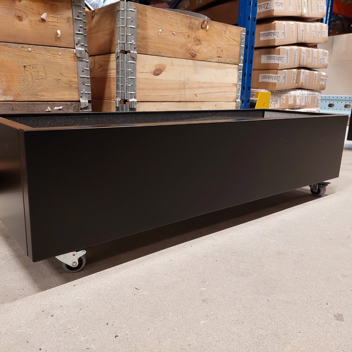 Sort plantekasse - 120 x 40 x 25 cm-Fødder-Uden flamingo-Uden kapilær Sort plantekasse - 120 x 40 x 25 cm-Fødder-Uden flamingo-Uden kapilær