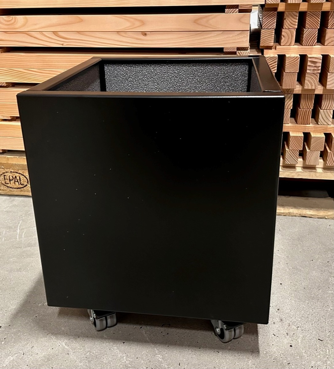 Sort plantekasse | 40 x 40 x 40 cm-Fødder-Uden flamingo-Uden kapilær Sort plantekasse | 40 x 40 x 40 cm-Fødder-Uden flamingo-Uden kapilær