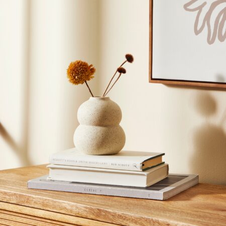 Speckled Bud Vase 11cm White Sand White