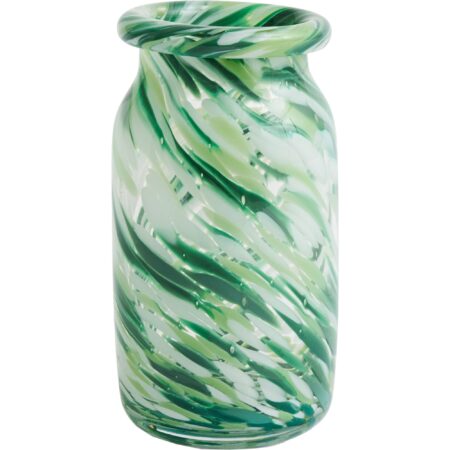Splash Vase Small, Green Swirl