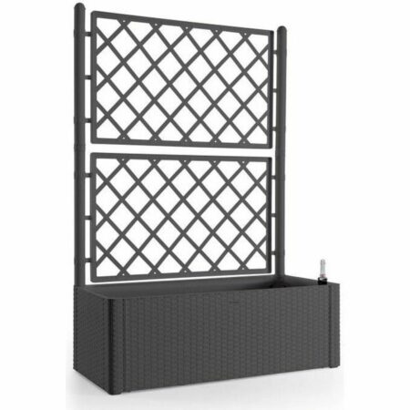 Stefanplast Natural Deluxe selvvandende altankasse, rektangulær - antracit, 100 × 43 × 142 cm