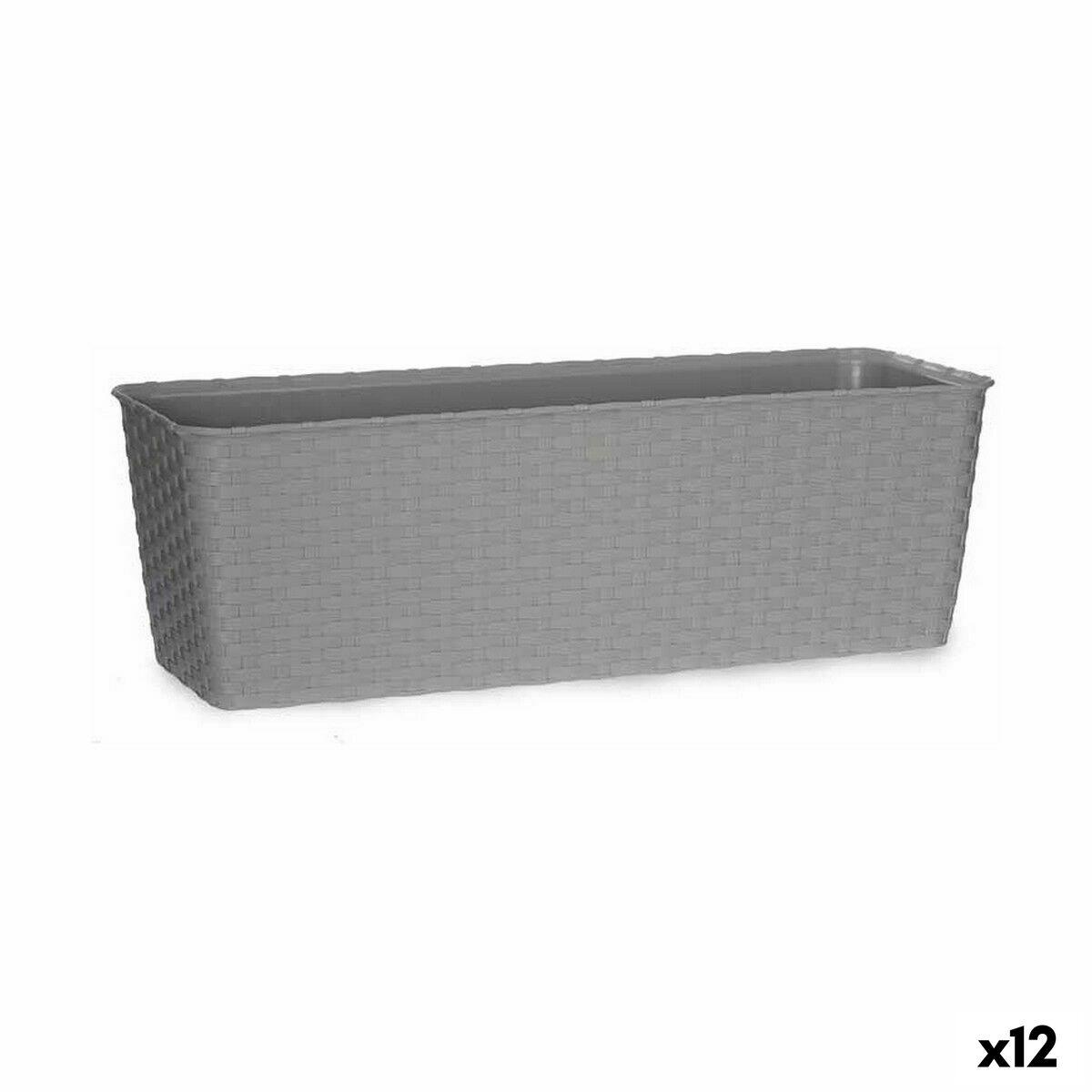 Stefanplast altankasse i grå plastik - 18 × 16 × 49 cm (12 stk.) Stefanplast altankasse i grå plastik - 18 × 16 × 49 cm (12 stk.)