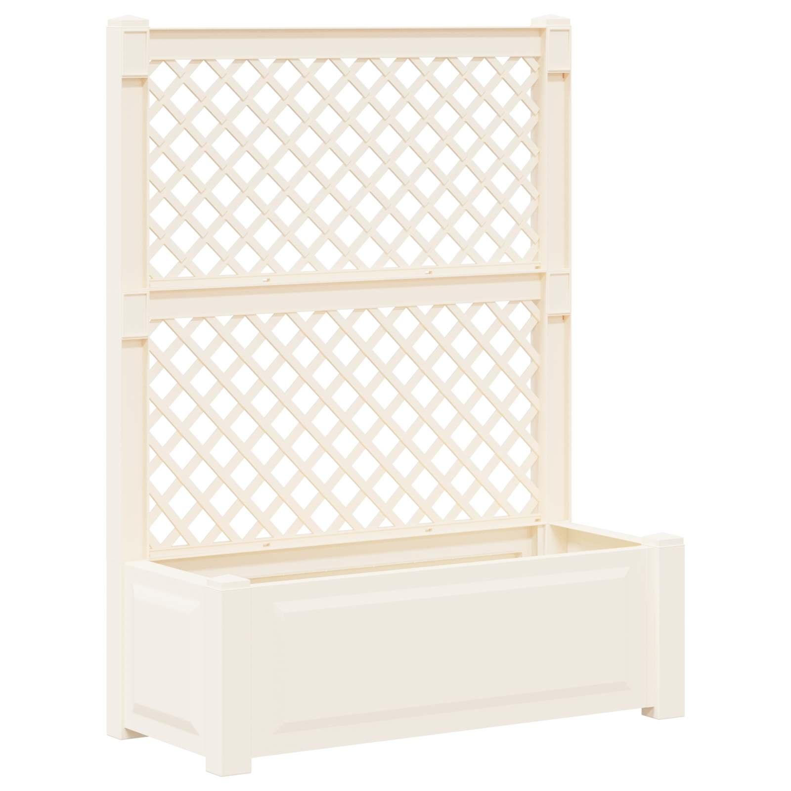 Stor blomsterkasse med espalier - hvid PP 99,5 × 43 × 133,5 cm Stor blomsterkasse med espalier - hvid PP 99,5 × 43 × 133,5 cm