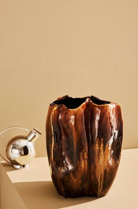 Sue vase Blank brun sennep