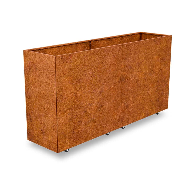 THOR Plantekasse på hjul 160 x 40 x 80 - Cortenstål THOR Plantekasse på hjul 160 x 40 x 80 - Cortenstål
