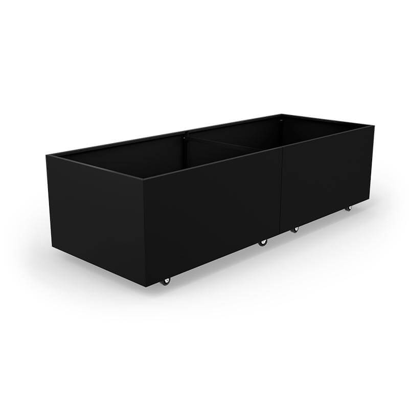 THOR Plantekasse på hjul 160 x 60 x 40 - Black Steel THOR Plantekasse på hjul 160 x 60 x 40 - Black Steel