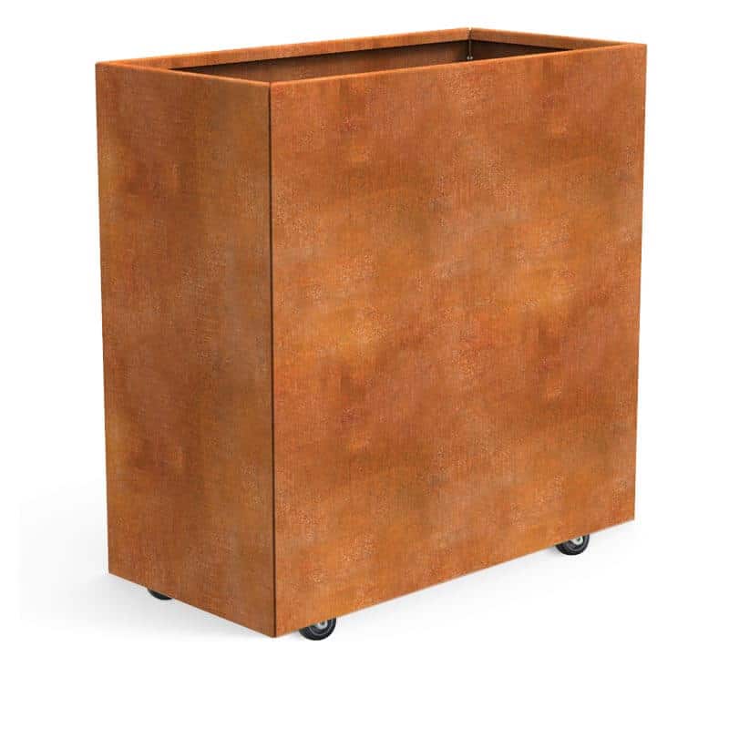 THOR Plantekasse på hjul 80 x 40 x 80 - Cortenstål THOR Plantekasse på hjul 80 x 40 x 80 - Cortenstål