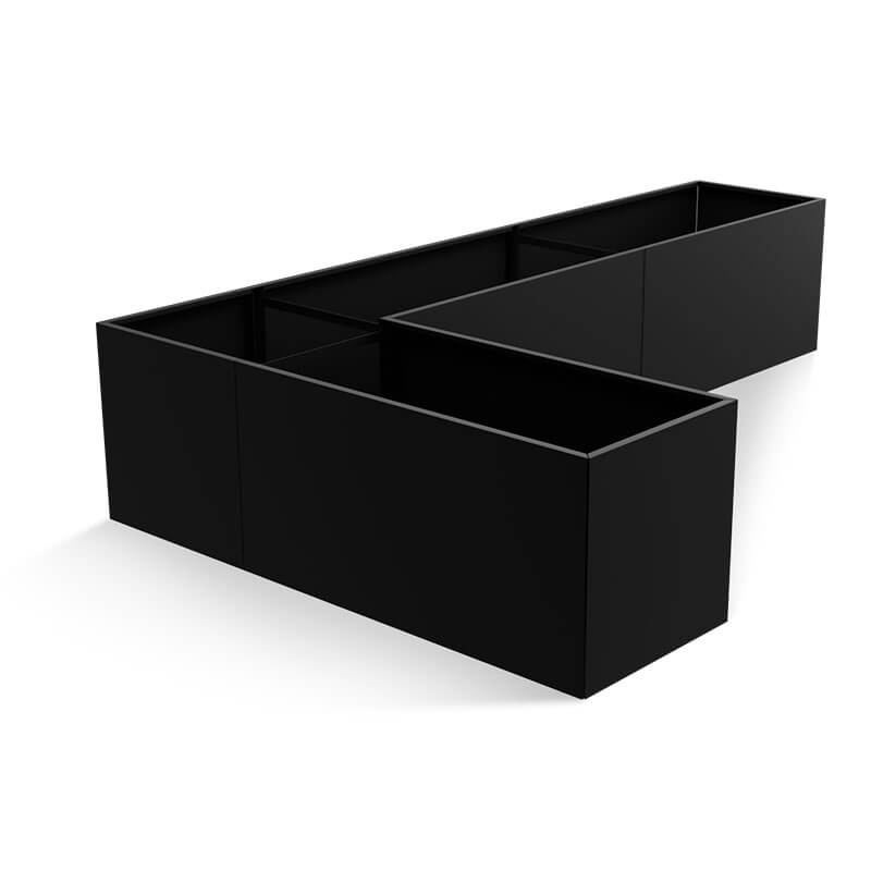 THOR Vinkel Højbed Black Steel H:40 cm 160 cm 160 cm THOR Vinkel Højbed Black Steel H:40 cm 160 cm 160 cm