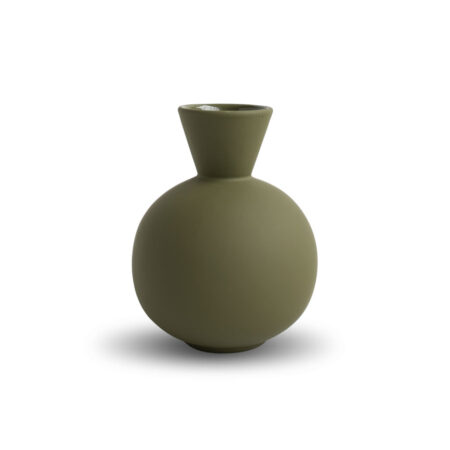 TRUMPET VASE OLIVE 16CM