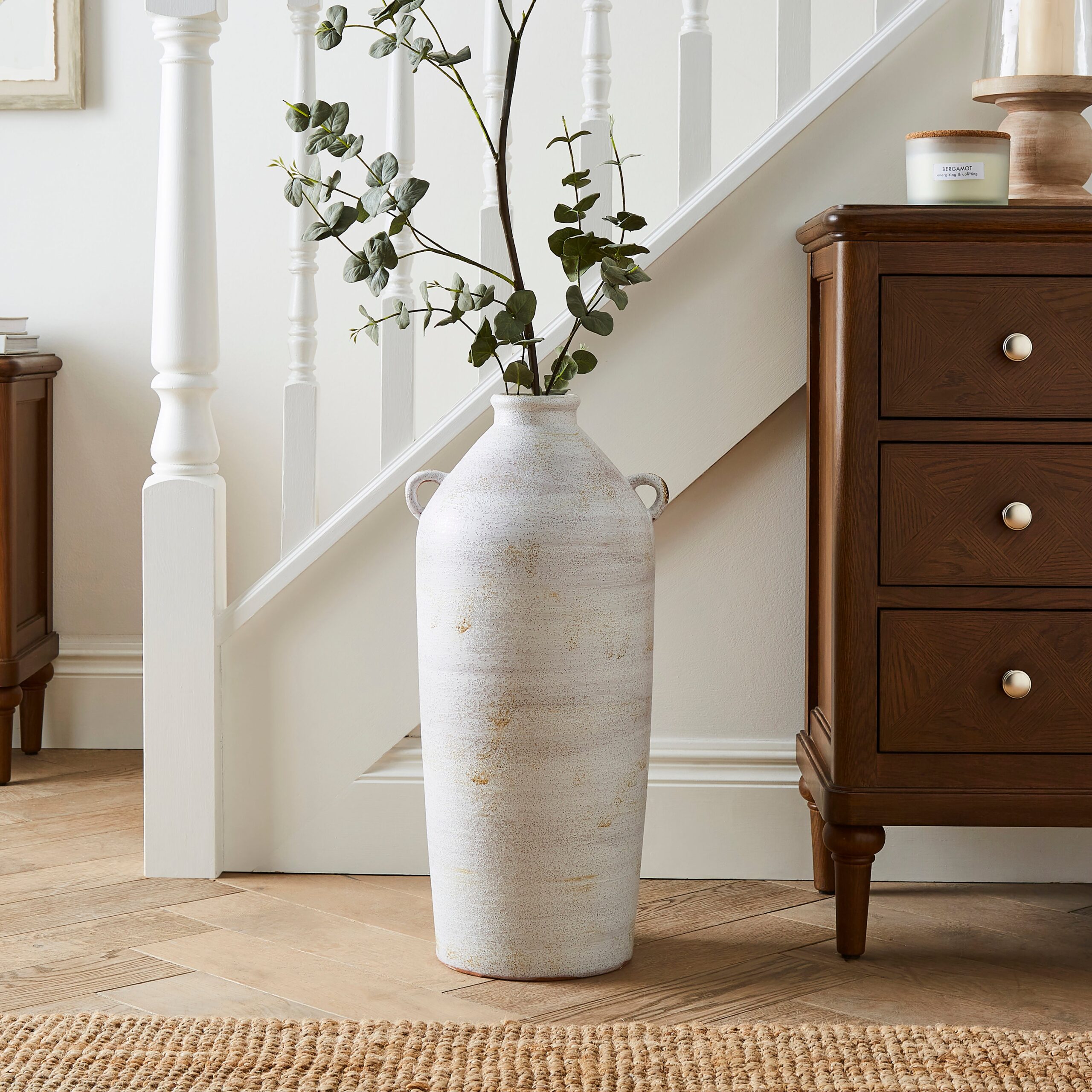Tall Stone Bottle Vase with Handles Concrete Effect Tall Stone Bottle Vase with Handles Concrete Effect