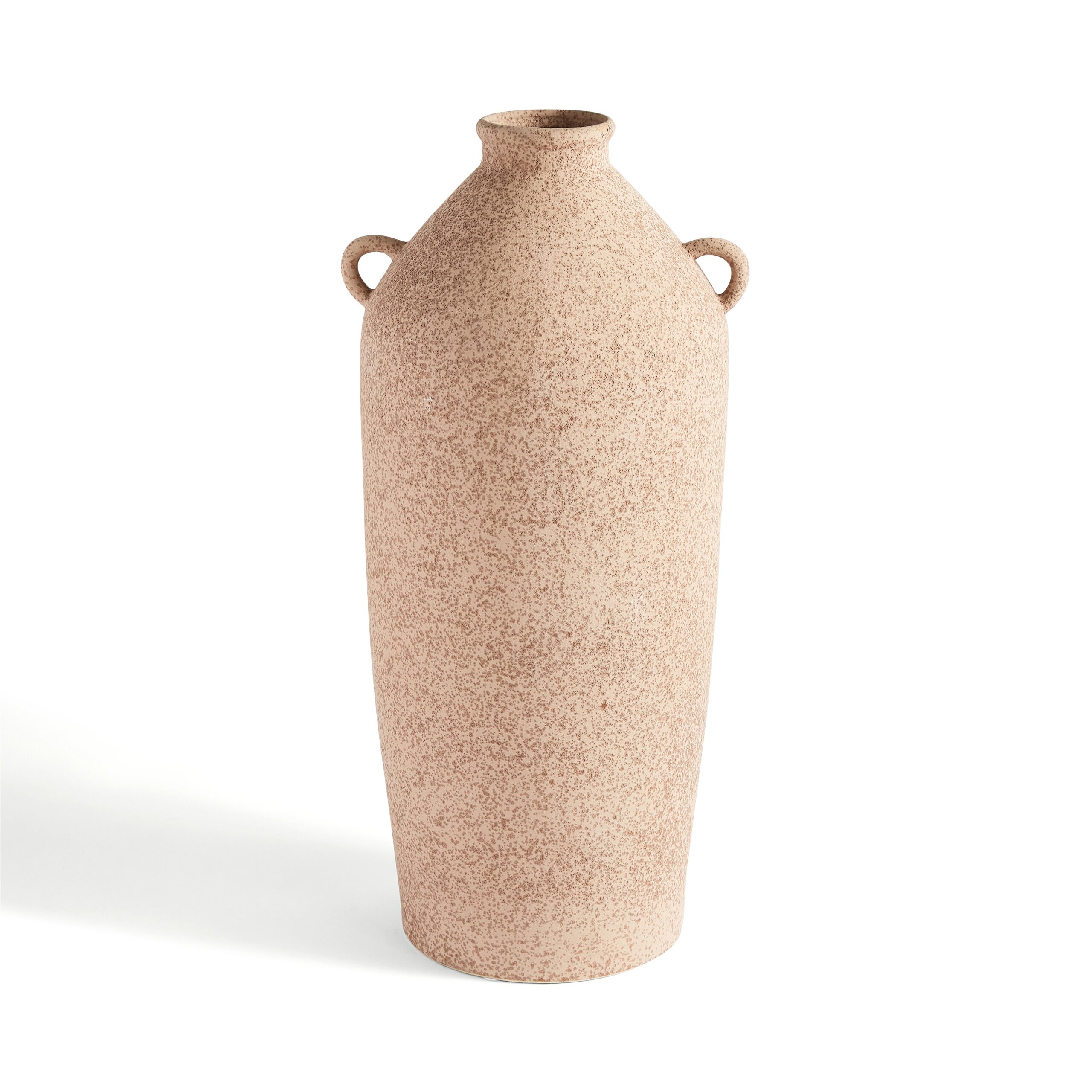 Tall Stone Bottle Vase with Handles Pebble Stone