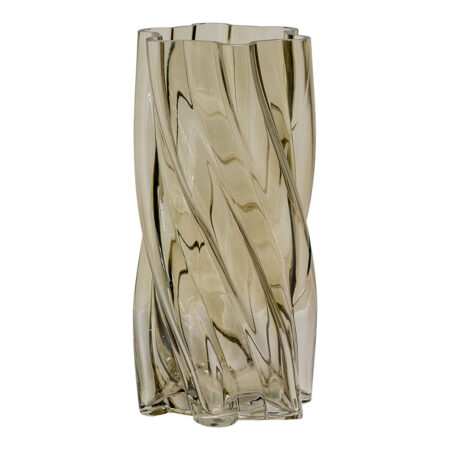 Tavira vase mundblæst glas smoked grøn