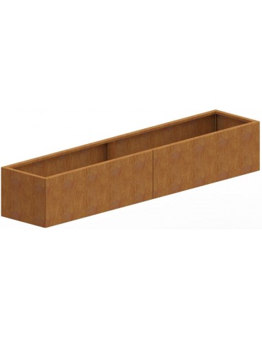 Texas højbed med bund H40 x B240 x D50 cm i corten stål