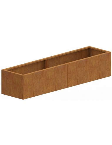 Texas højbed med bund H50 x B200 x D50 cm i corten stål