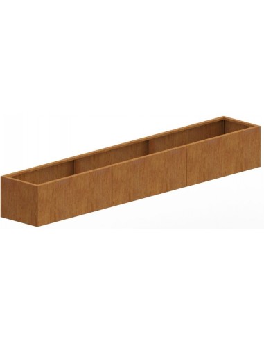 Texas højbed med bund H60 x B300 x D50 cm i corten stål