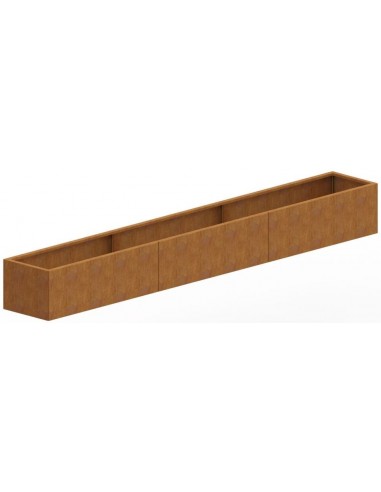 Texas højbed med bund H60 x B360 x D50 cm i corten stål