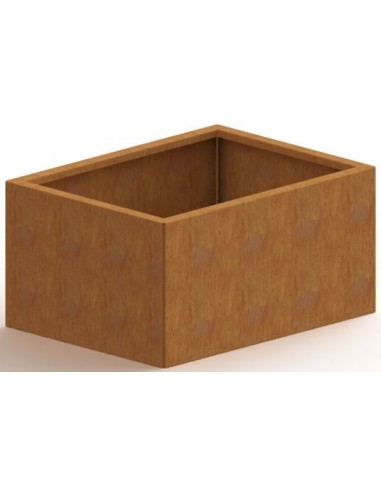 Texas højbed med bund H60 x B80 x D60 cm i corten stål