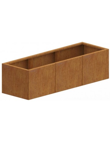 Texas højbed med bund H80 x B150 x D50 cm i corten stål